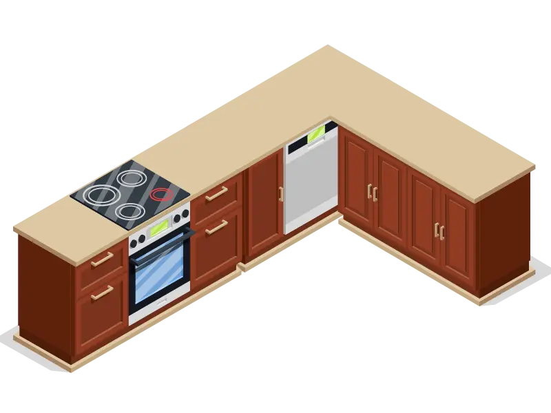 Cocina en escuadra en L a la medida — Maga Kitchen